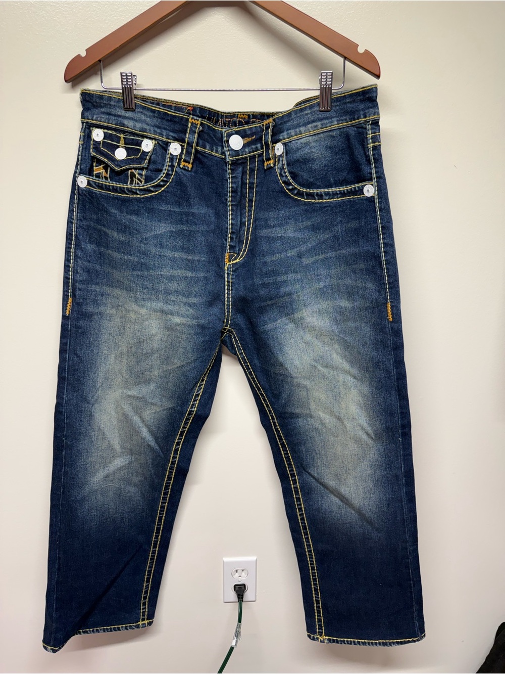 True Religion Men's Indigo Washed Relaxed Jeans